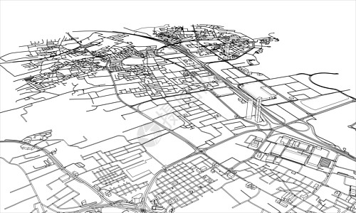 概述城市概念 线框样式房子鸟瞰图摩天大楼建筑学城市地平线插图街道白色市中心图片