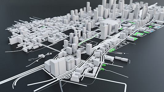 3D 未来派城市建筑景观天际技术摩天大楼外星人科幻市中心建筑学渲染公寓图片