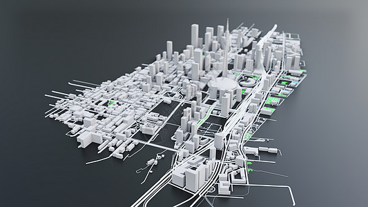 3D 未来派城市建筑全景天际公寓街道景观商业金融天空外星人高楼图片