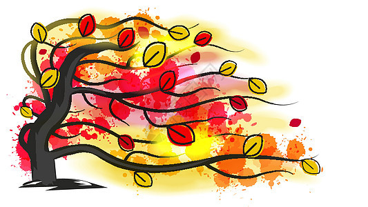 秋季森林与落叶 自然 秋季景观 矢量棕色公园场景季节性插图植物学黄色植物环境树干图片
