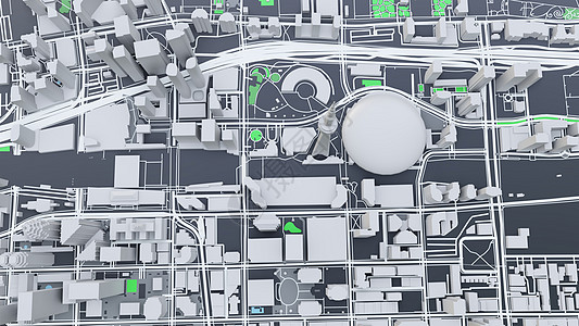 3D 未来派城市建筑科幻商业高楼全景外星人景观圆顶天空渲染技术图片