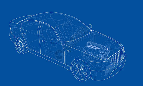 概念车  3 的矢量渲染绘画建造插图驾驶框架引擎数字化陈列室机器草图图片