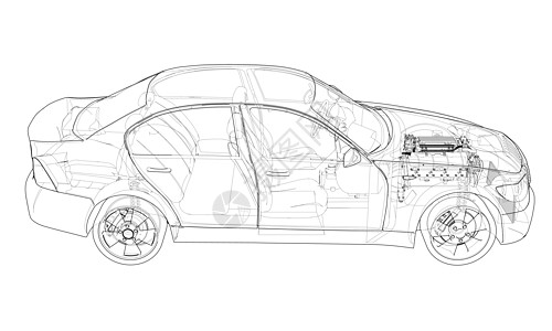汽车数字化绘画简单的高清图片