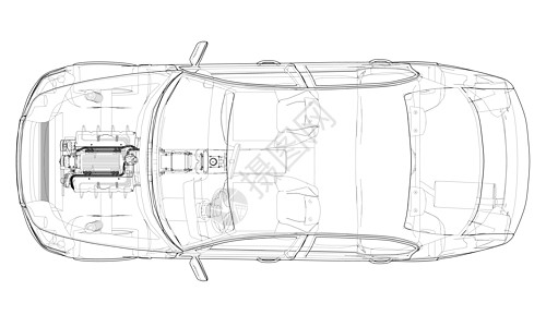 概念车  3 的矢量渲染汽车建造机械草图发动机绘画驾驶陈列室插图框架图片