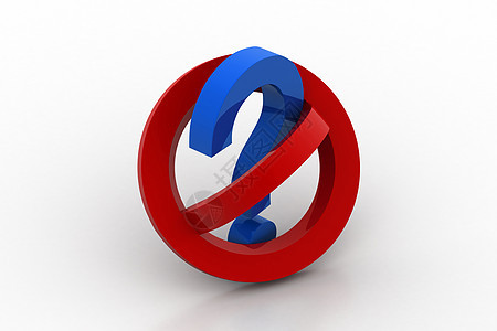 禁止信号中的问号数据安全危险圆圈锁定禁令白色红色插图背景图片