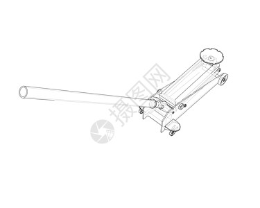 大纲地板千斤顶 韦克托配件车库墨水服务安全地面杠杆液压绘画草图图片