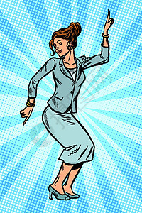 跳舞的女商务人士 迪斯科舞蹈俱乐部音乐派对流行音乐行动喜悦姿势活力运动魅力青年漫画图片