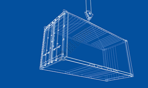 货物集装箱 线框样式工业仓库办公室加载出口卡通片运输船运插图后勤图片