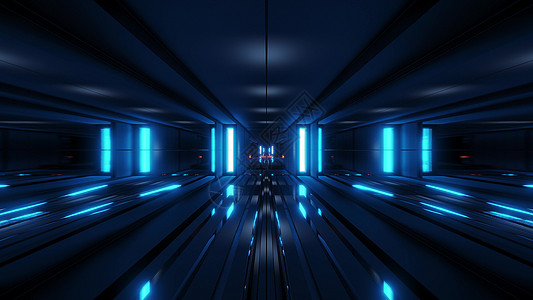 蓝光背景三度覆盖的清洁风格闪光隧道走廊背景背景Name3d玻璃黑色对比度运动科幻插图反射深色渲染图片