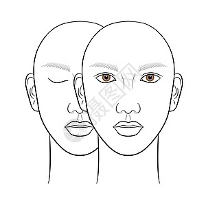 女人的脸 闭眼和睁大眼睛 为了化妆练习图片