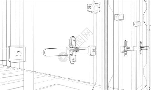 货物集装箱 线框样式插图加载工业运输后勤船运商业货运起重机出口图片