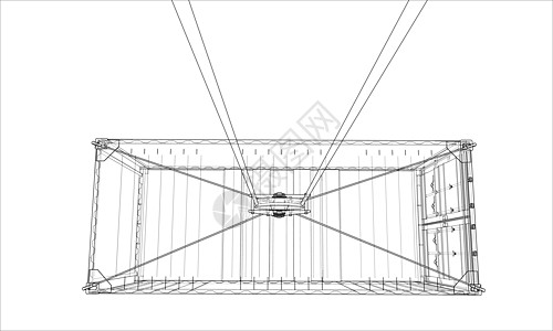货物集装箱 线框样式商品金属商业包装货运插图运输后勤出口加载图片