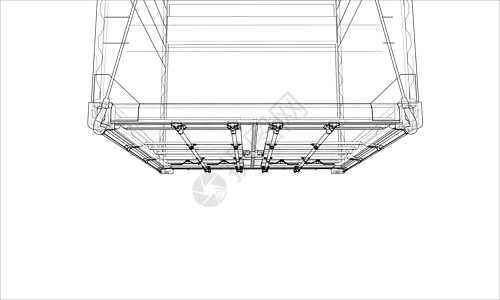 货物集装箱 线框样式出口金属建造商品加载后勤船运工业运输卡通片图片