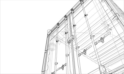 货物集装箱 线框样式卡通片建造船运办公室出口运输包装后勤工业商业图片