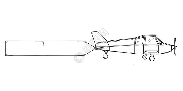 带翅膀和螺旋桨的小平面     单机横幅插图飞机双翼海报旅游飞行员航程广告丝带图片