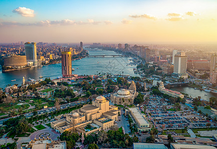 开罗全景戏剧性街道商业城市建筑学日落旅行房屋建筑天线图片