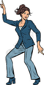 跳舞的女商务人士 迪斯科舞蹈俱乐部音乐乐趣女士活力漫画行动幸福运动青年舞蹈家喜悦图片