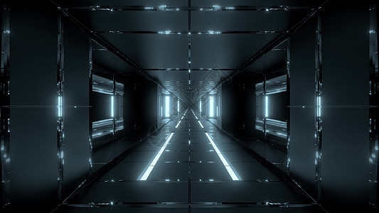 未来派太空科幻隧道与热金属 3d 渲染壁纸背景运动走廊墙纸反光插图铁水结构反射辉光机库图片