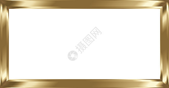 白色的布拉斯金属图片框架黄铜环绕金子镜子艺术品矩形艺术长方形插图绘画背景图片