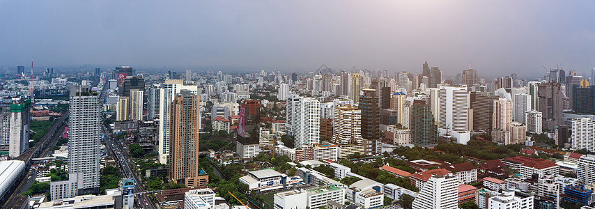 Bangkok城市和空中观的现代办公大楼城市化景观首都阴影地标财产商业全景观光建筑学图片