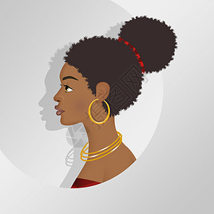 一名非洲裔妇女肖像图片