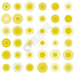 黄色的太阳图标 闪闪发光的光爆炸 闪闪发光的星爆图片