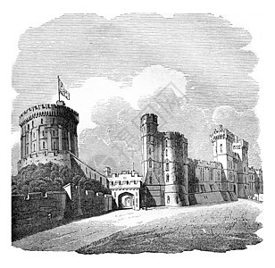 温莎城堡 古代雕刻背景图片