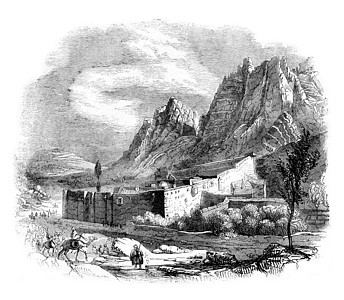 圣凯瑟琳修道院在西奈山的景象图片
