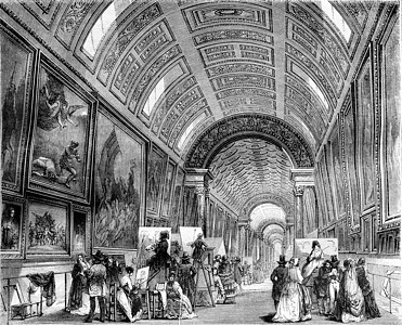 一天的大型画廊研究 卢浮宫博物馆 古典石膏图片