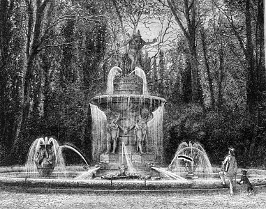 在阿兰朱兹花园的纳西修斯喷泉 古老的香肠图片