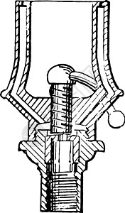 Argand天然气燃烧器 古典插图图片