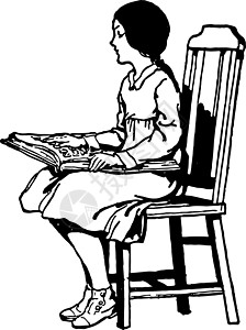 盲女童读盲文 坐着 古代雕刻图片
