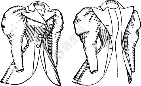 单胸外套 旧式雕刻图片