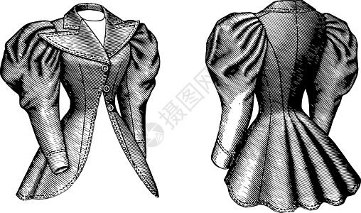 切掉的外套 旧式雕刻图片