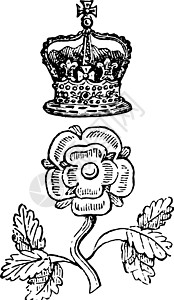 玫瑰和皇冠徽章是仆人佩戴的独特标志vi图片