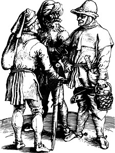三个农民是由艺术家Albrecht Dürer Vintag创建的图片