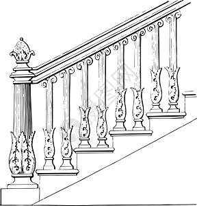 楼梯铁路 楼梯扶手 古代雕刻图片