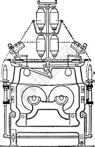 纺纱机复古插画图片