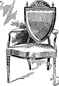 Heppill 白臂椅子旧年插图图片