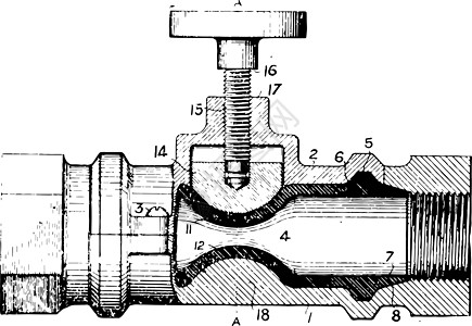 精细的串列 Valve 古董插图图片