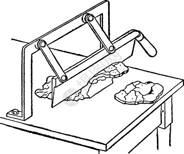 画刀切片机复古插图图片