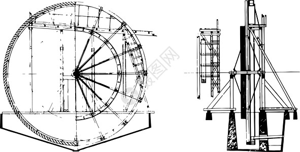 轮式古董插图图片