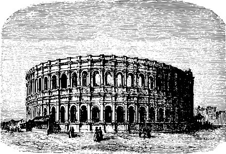 诺曼斯的竞技场 罗马两栖剧院古代雕刻图片