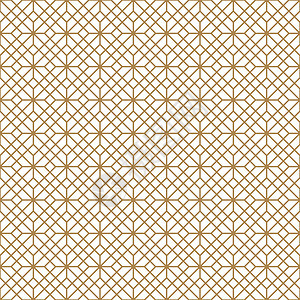 金色和白色的无缝几何图案 日式 Kumiko插图木头屏幕墙纸网格格子棕色正方形激光商事背景图片