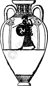 Amphora 是窄颈和两个手柄的罐子插图运输数字雕刻产品白色艺术绘画黑色把手图片