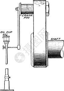 皮带传动加油装置复古插画背景图片