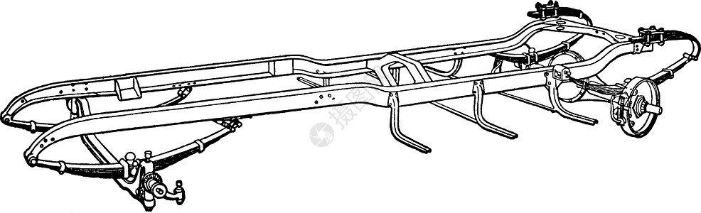 建立汽车第16步是后Axle 老式插图图片