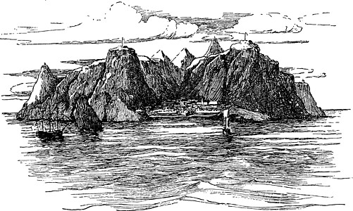 圣赫勒拿复古插图岛图片