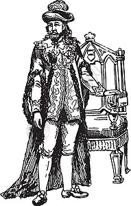 查理二世时代的伦敦市长复古插图图片