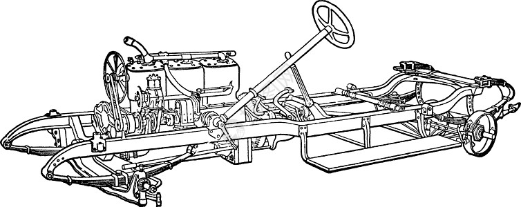 制作汽车第 19 步是转向齿轮复古插图图片